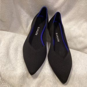 Rothy's The Point Black Solid Knit Fabric Slip On Ballet Flats Women’s US 11